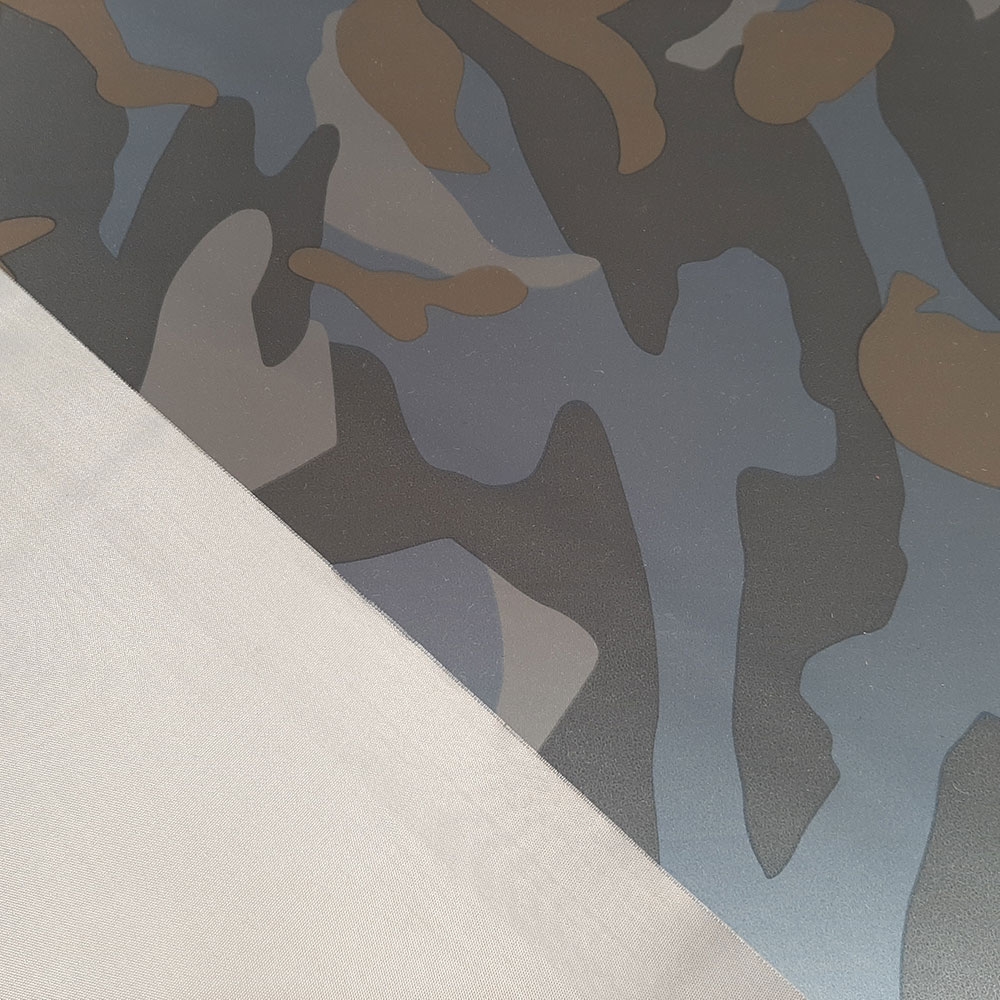 Selene - reflekterende stof - camouflage - pr. 10cm
