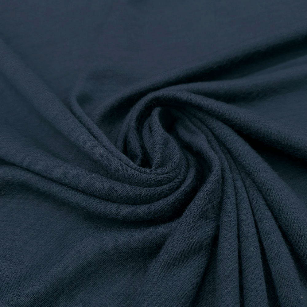 Amanda - Merino Double Face Jersey - Oversize 170 cm - Mørkeblå melange / marineblå
