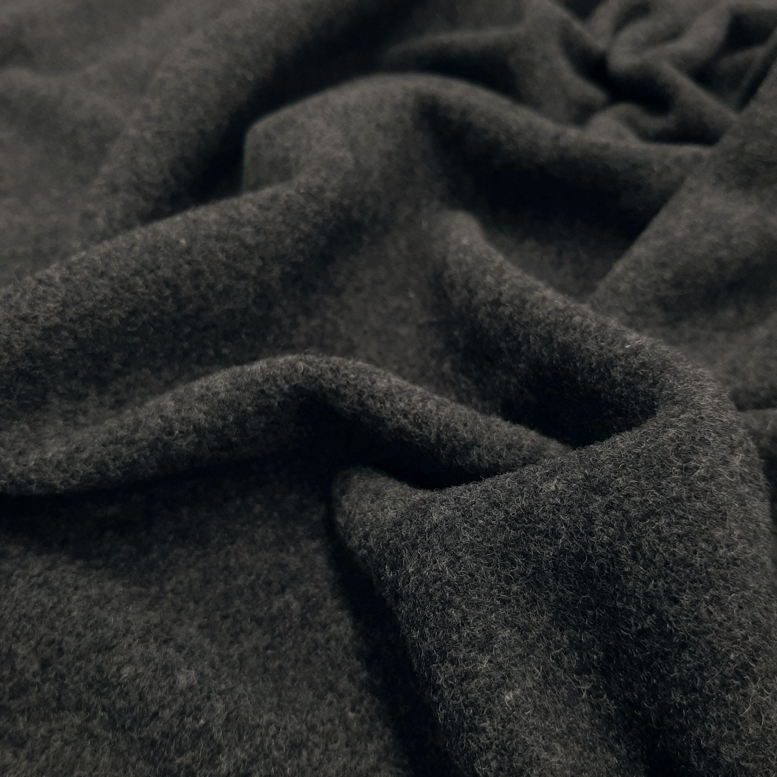 Mountain - Cashmere uldstof, frakke uld - Mørk grå-melange