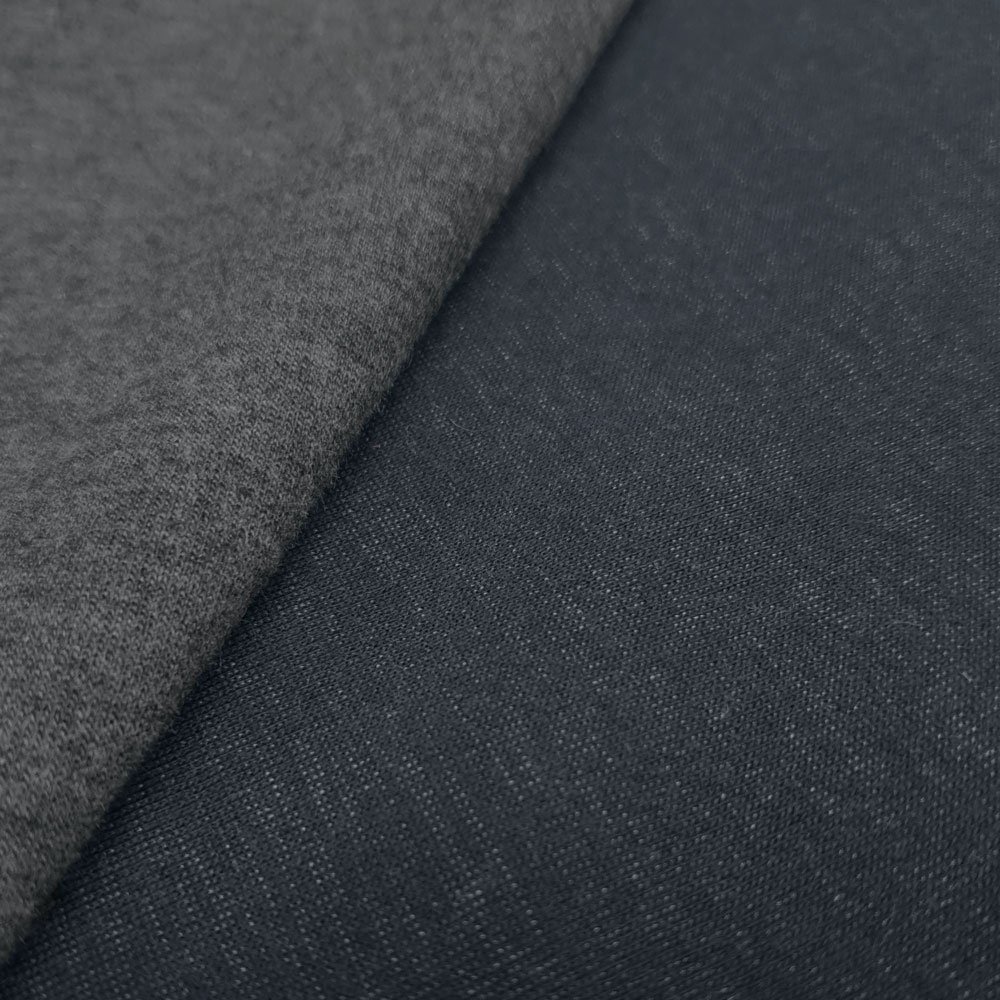 Florean - Merino Double Face Jersey - Oversized 167cm - Grå melange / mørkeblå